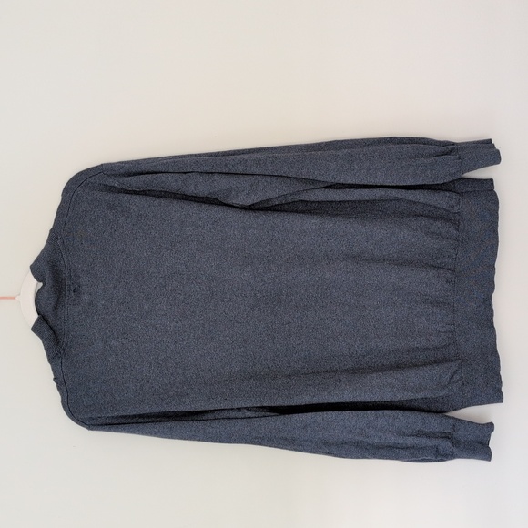 L.L. Bean Gray Blue Cotton Cashmere Pullover High Neck Sweater Size Large - Picture 3 of 6